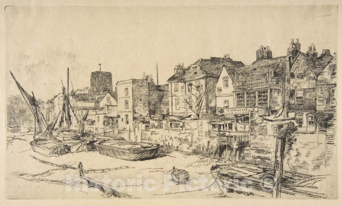 Art Print : James McNeill Whistler - The Adam and Eve, Old Chelsea 2 : Vintage Wall Art