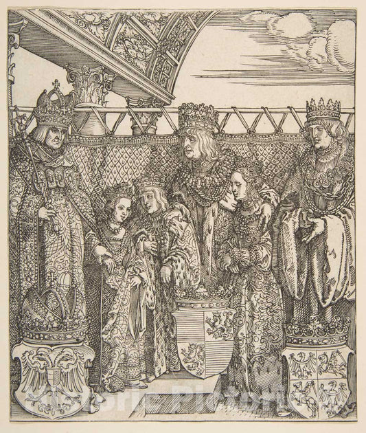 Art Print : Albrecht Dürer - The Congress of Princes at Vienna, from The Triumphal Arch of Emperor Maximilian I : Vintage Wall Art
