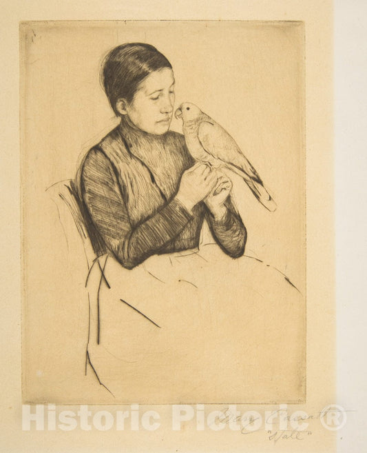 Art Print : Mary Cassatt - The Parrot 1 : Vintage Wall Art