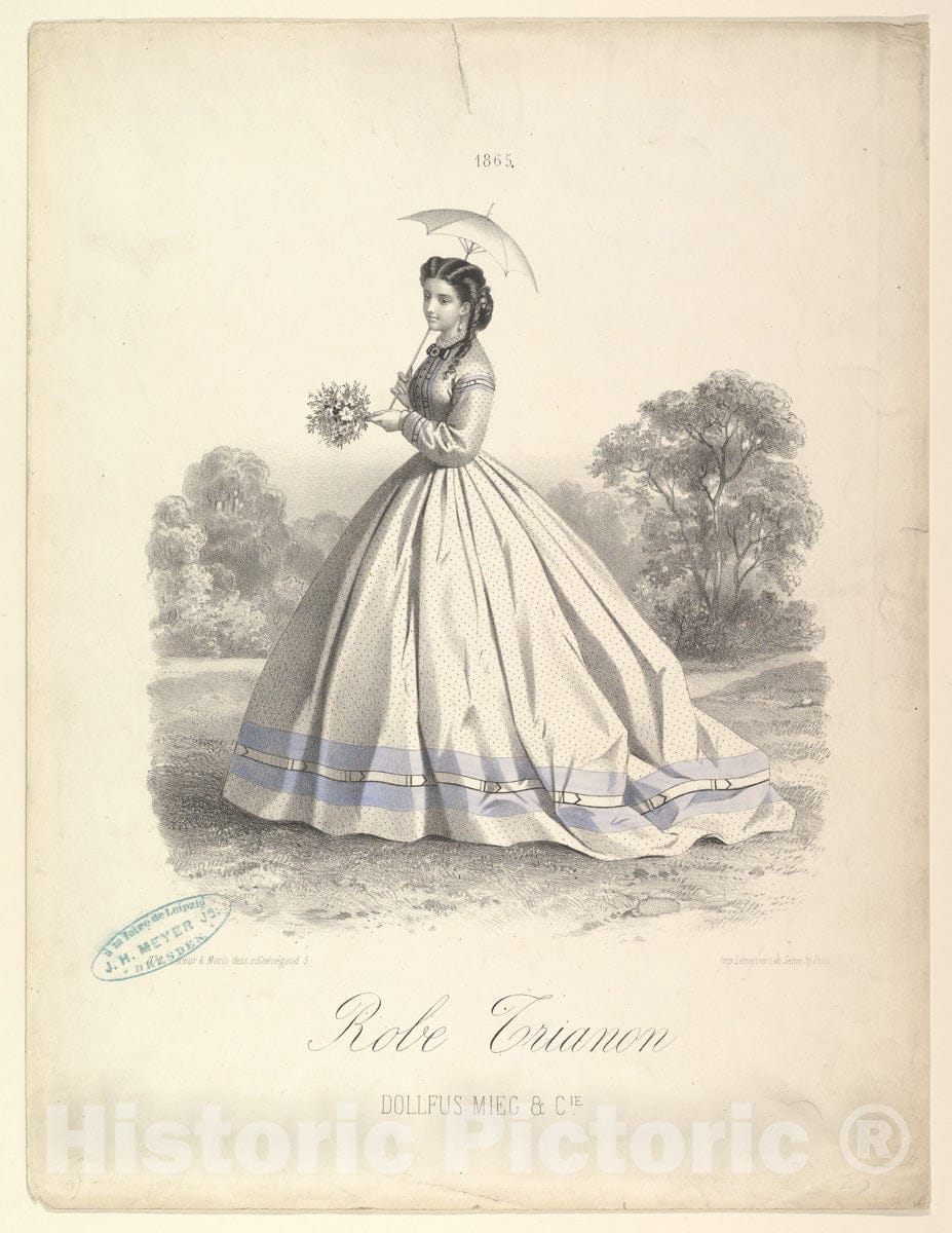 Art Print : Lemercier & CIE. - Robe Trianon, Dollfus Mieg & CIE : Vintage Wall Art