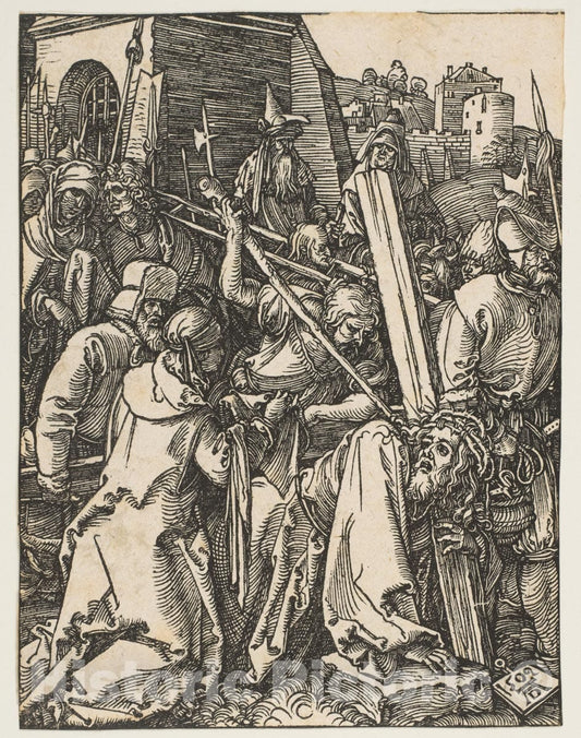 Art Print : Albrecht Dürer - Christ Carrying The Cross, from The Small Passion : Vintage Wall Art