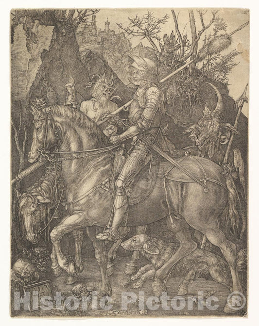 Art Print : Albrecht Dürer - Knight, Death, and The Devil 1 : Vintage Wall Art