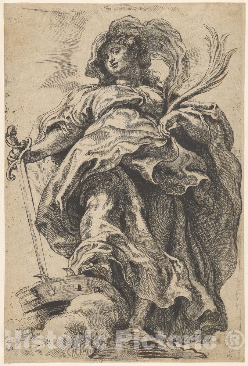 Art Print : Peter Paul Rubens - Saint Catherine of Alexandria : Vintage Wall Art