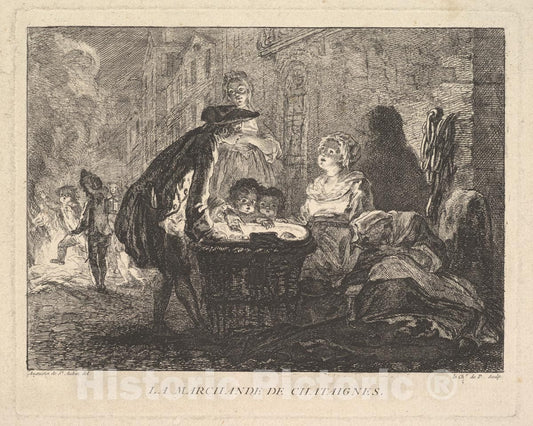 Art Print : Chevalier de Parlington - La Marchande de Chataignes (The Chestnut Seller) : Vintage Wall Art