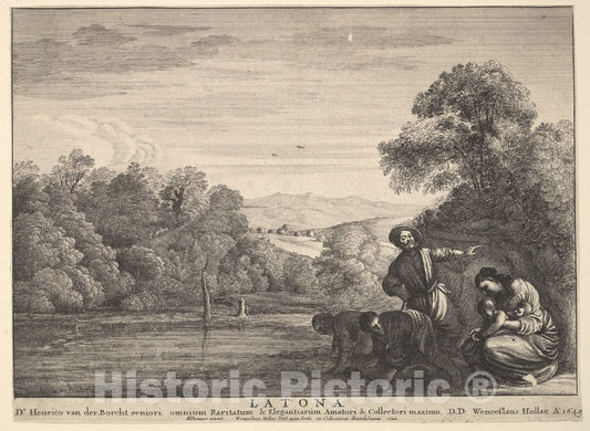 Art Print : Wenceslaus Hollar - Latona and The Lycian Peasants : Vintage Wall Art