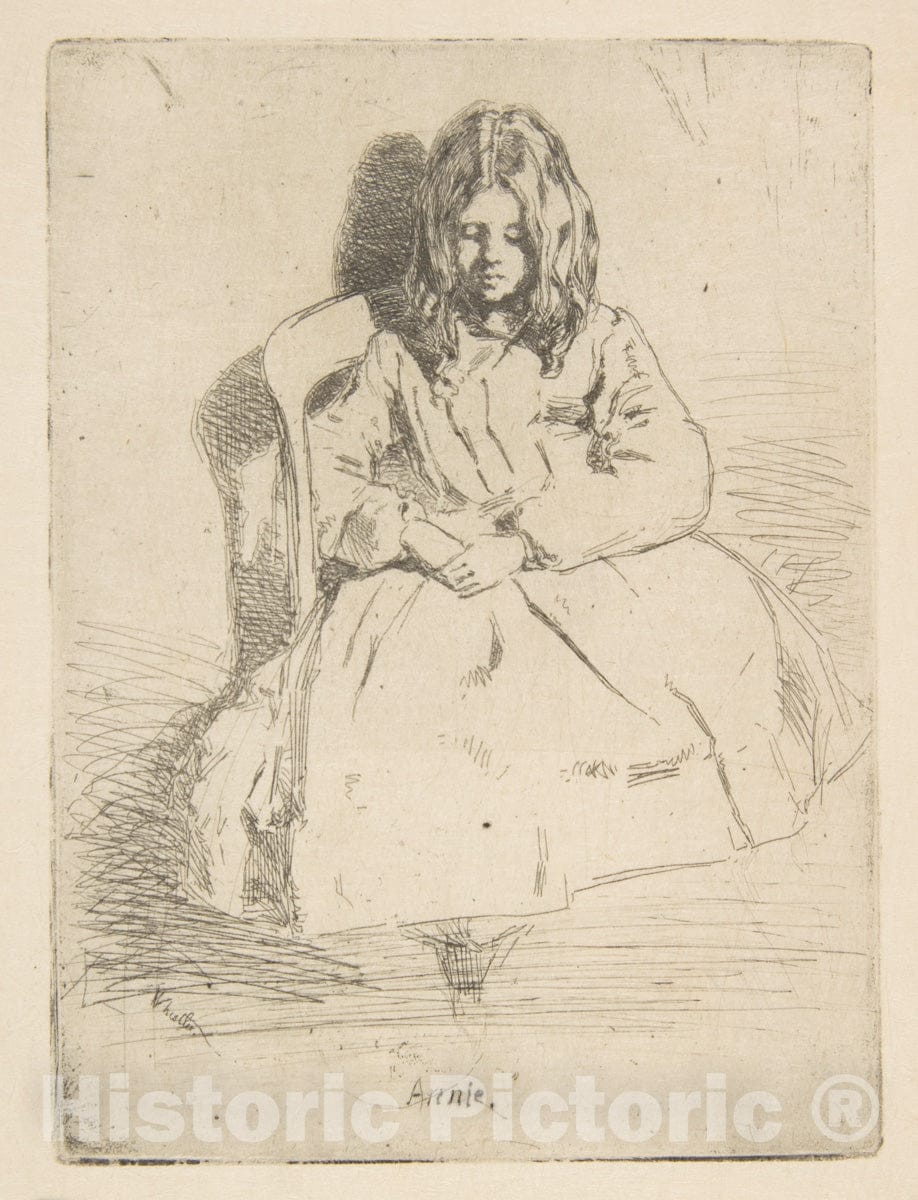 Art Print : James McNeill Whistler - Annie Seated 1 : Vintage Wall Art