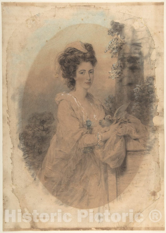 Art Print : John Downman - Isabella Hunter, Cousin of The Artist : Vintage Wall Art