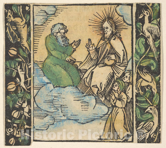 Art Print : Hans Baldung (Called Hans Baldung Grien) - Illustration from Beschlossen Gart des Rosenkranz Mariae : Vintage Wall Art