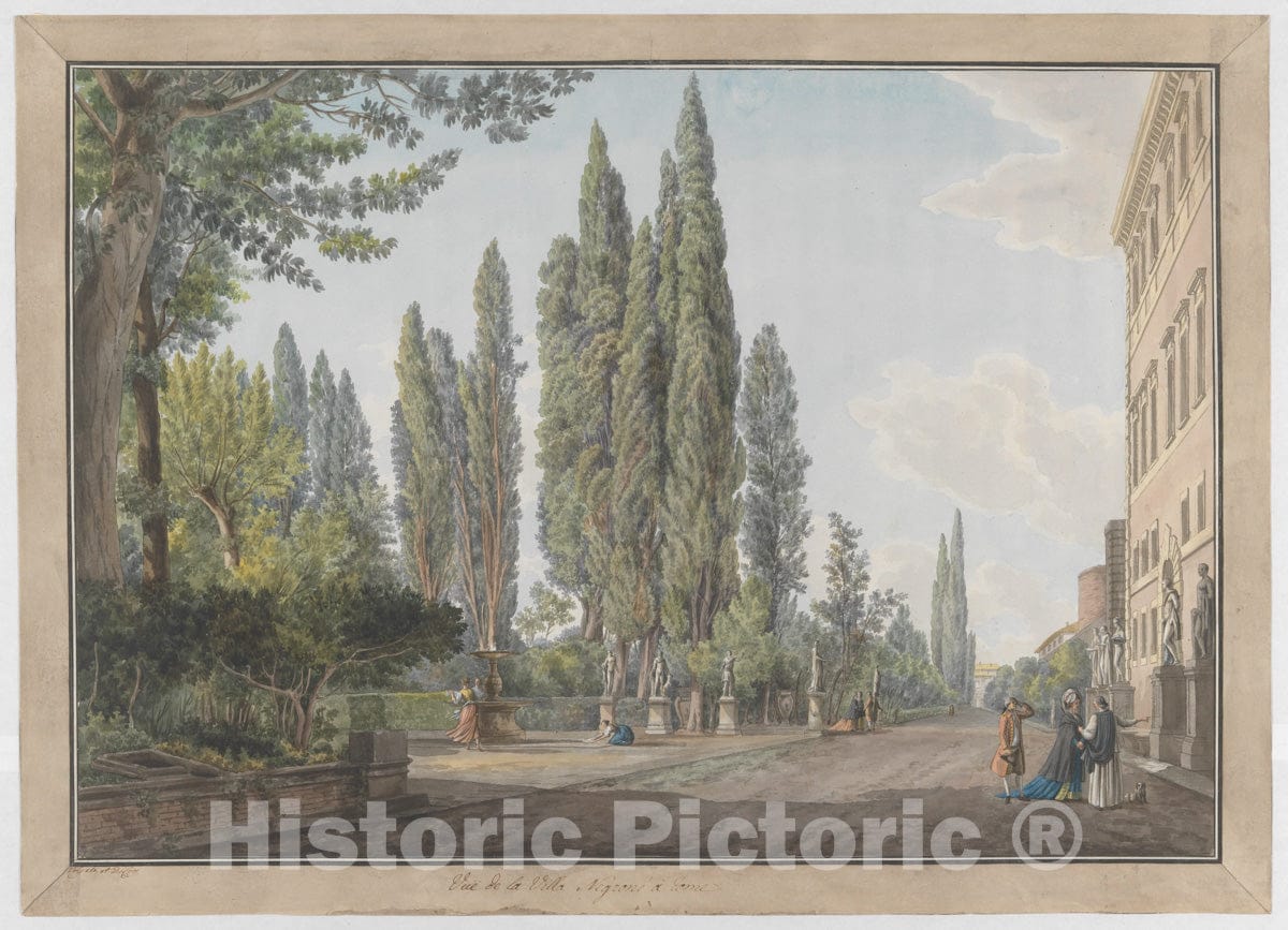 Art Print : Giovanni Volpato - Villa Montalto Negroni : Vintage Wall Art