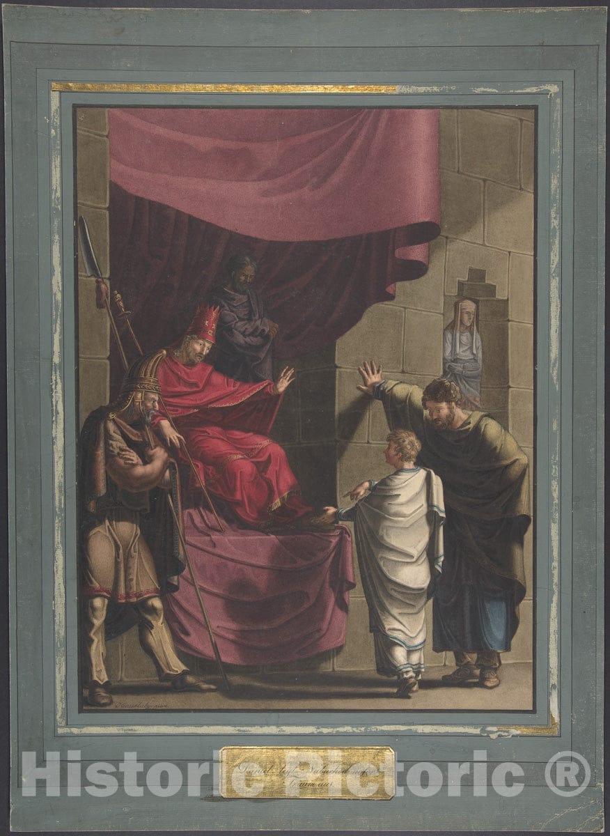 Art Print : Franz von Hauslab The Younger - Daniel interprets Nebuchadnezzar's Dream : Vintage Wall Art