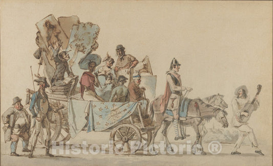 Art Print : Eugène Delacroix - Theatrical Troupe on The Road : Vintage Wall Art