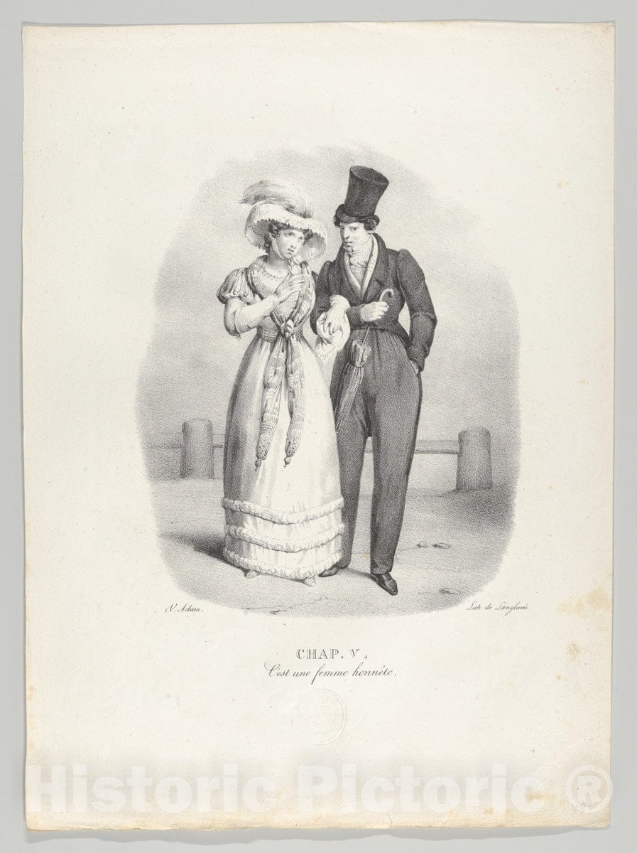 Art Print : Victor Adam - Chap. V: C'est une Femme honnête (She is an Honest Woman) : Vintage Wall Art