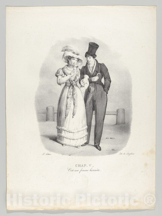 Art Print : Victor Adam - Chap. V: C'est une Femme honnête (She is an Honest Woman) : Vintage Wall Art