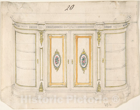Art Print : British, 19th Century - Cabinet Design 5 : Vintage Wall Art