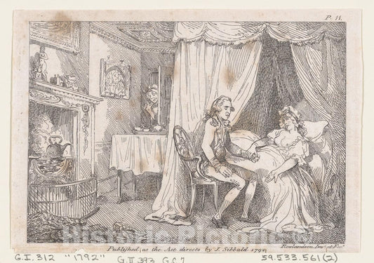 Art Print : Thomas Rowlandson - Illustration to Henry Fielding's Adventures of Joseph Andrews, and his Friend Mr Abraham Adams : Vintage Wall Art