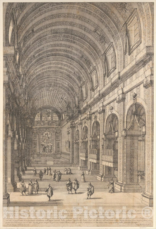 Art Print : Dominique Barrière - Decoration Ordered by Cardinal de Retz in The Church of San Luigi, Rome, for The Saint's Feast Day : Vintage Wall Art