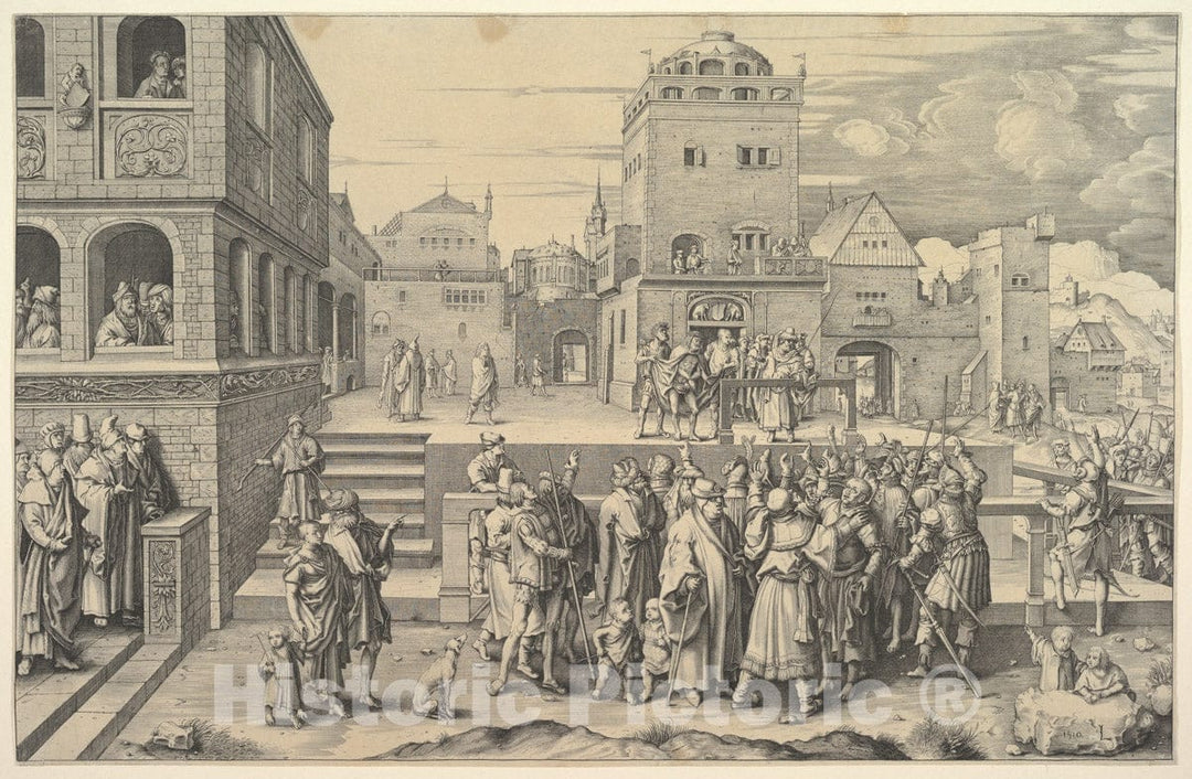 Art Print : Lucas Van Leyden - Large ECCE Homo (Copy) : Vintage Wall Art