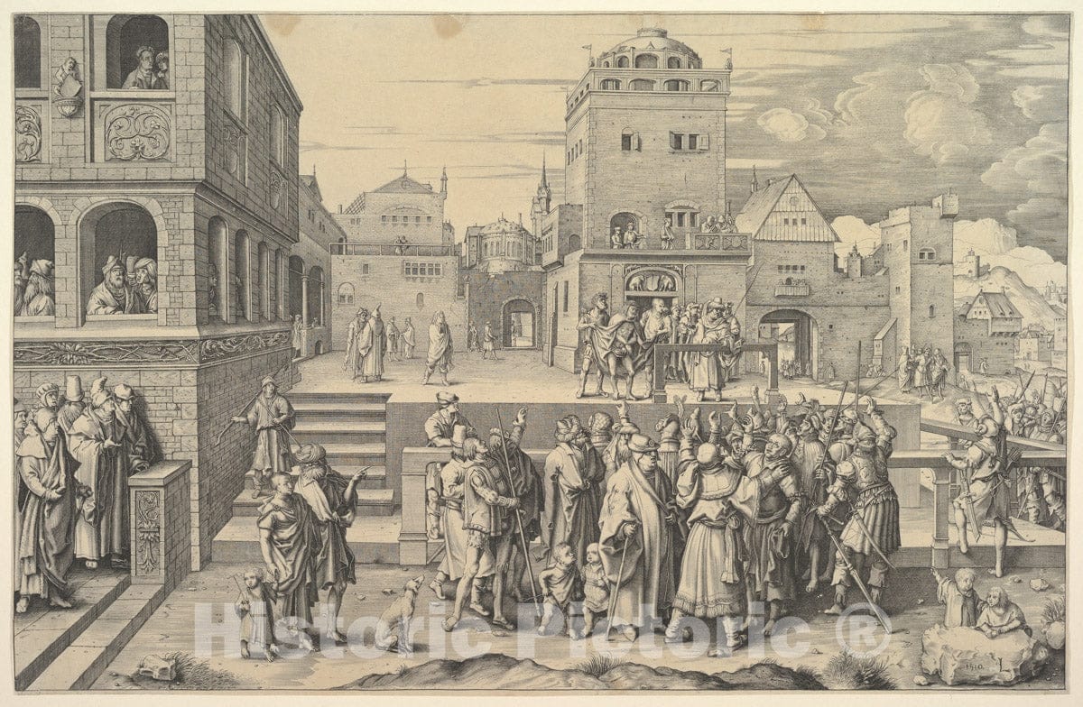 Art Print : Lucas Van Leyden - Large ECCE Homo (Copy) : Vintage Wall Art