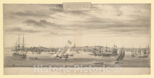 Art Print : Pierre Ozanne - Boston Harbor : Vintage Wall Art