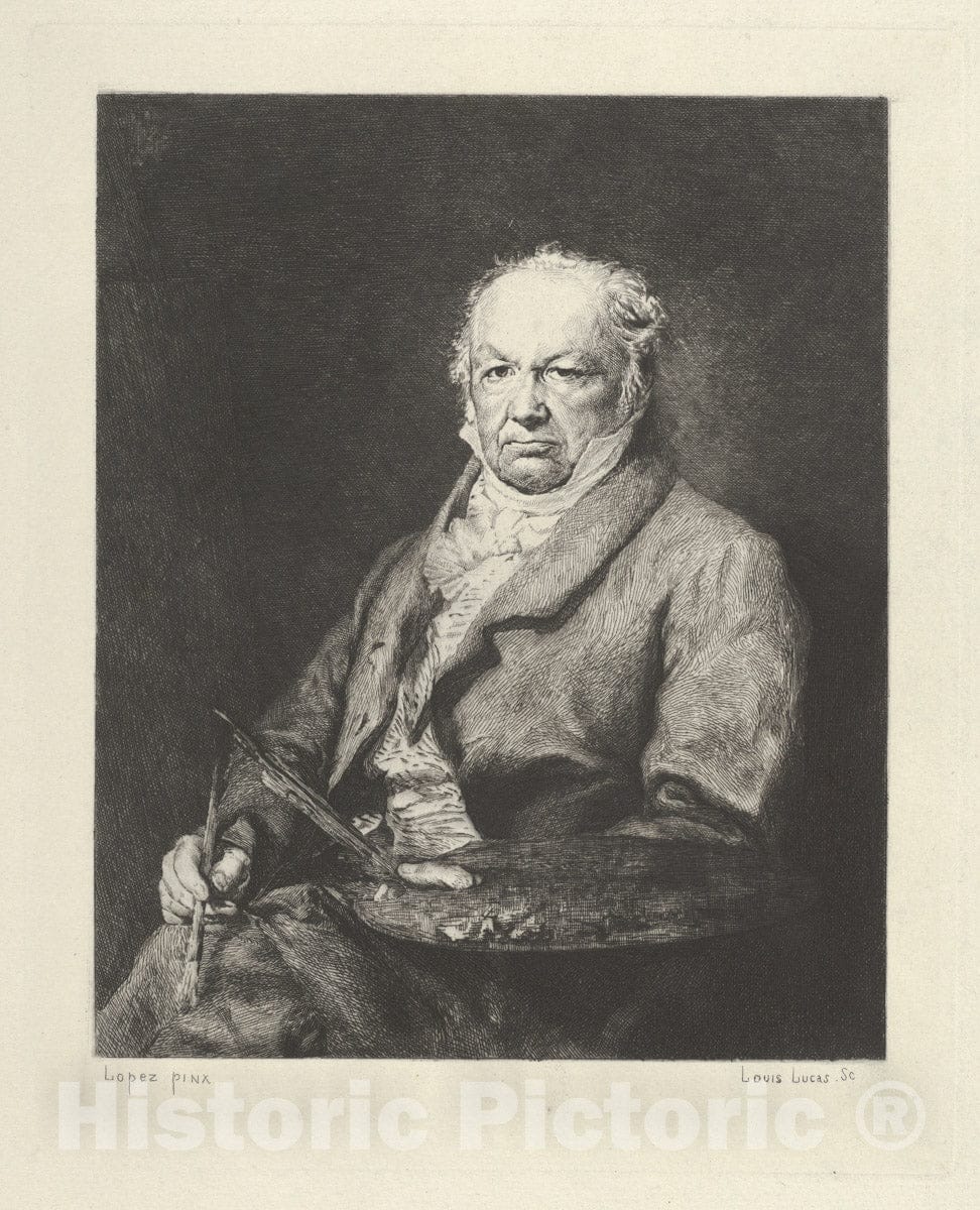 Art Print : Louis Lucas - Portrait of Francisco Goya : Vintage Wall Art