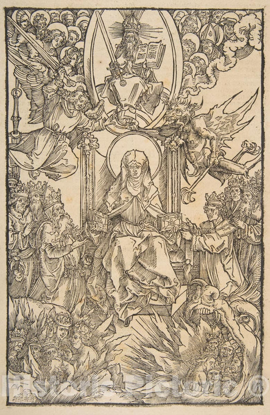 Art Print : Albrecht Dürer - Illustration from Revelations Sancte Birgitte, Koberger Nuremberg 1500 (Latin Text) : Vintage Wall Art