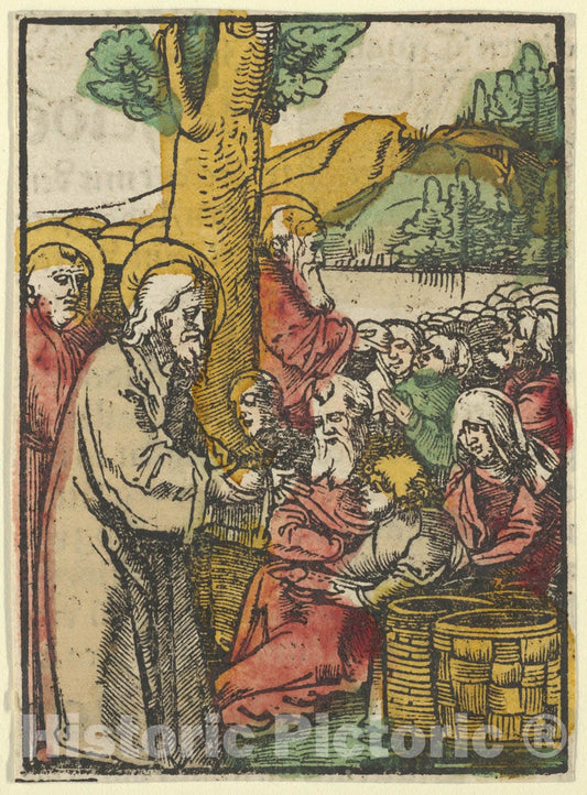 Art Print : Hans Schäufelein - The Feeding of The 5000, from Das Plenarium : Vintage Wall Art