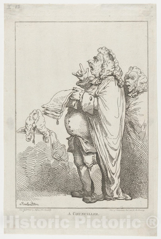 Art Print : Thomas Rowlandson - A Counciller sic 2 : Vintage Wall Art
