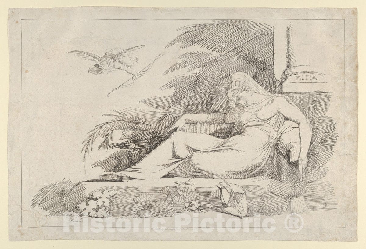 Art Print : Henry Fuseli - Sleeping Woman with a Cupid (Hush) : Vintage Wall Art