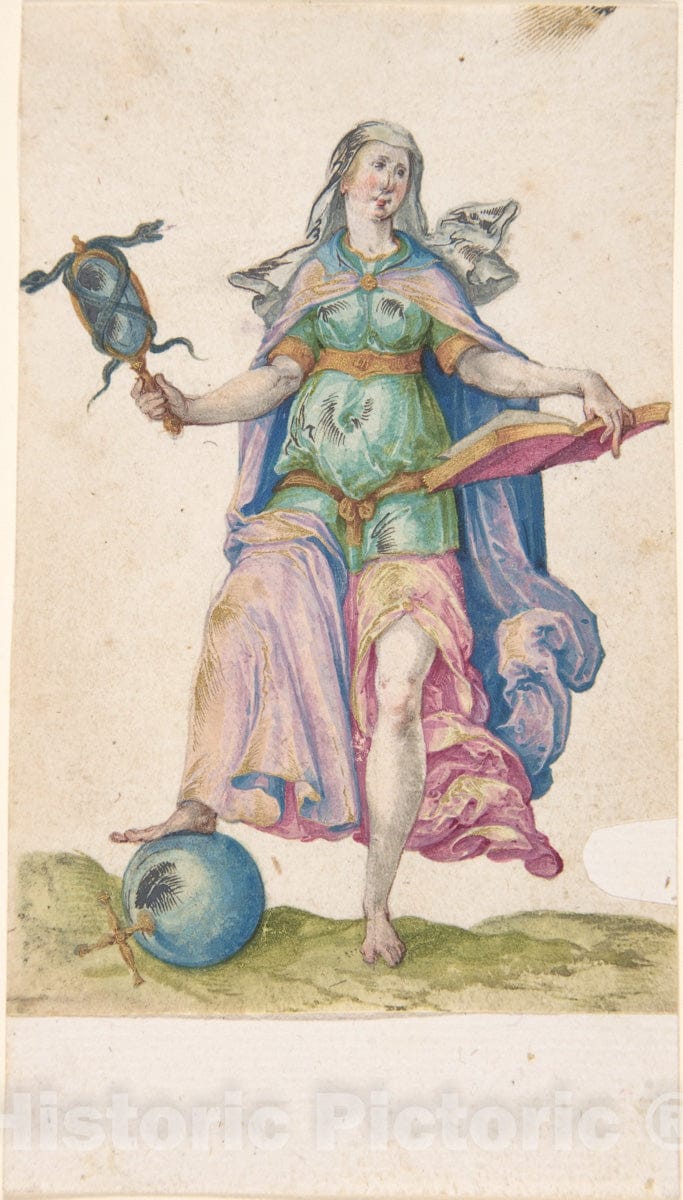 Art Print : Swiss, Late 16th to Early 17th Century - Allegory of Wisdom : Vintage Wall Art