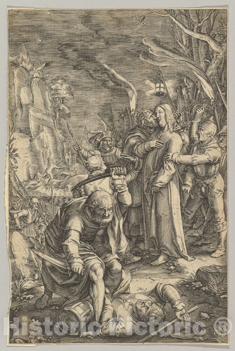 Art Print : Ludovicus Siceram - The Betrayal of Christ, from The Passion of Christ : Vintage Wall Art