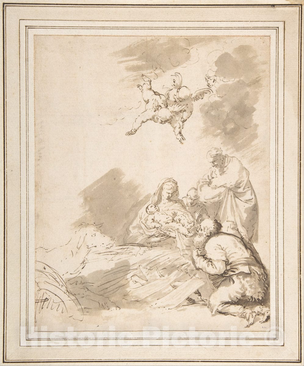 Art Print : Jusepe de Ribera (Called Lo Spagnoletto) - Adoration of The Shepherds : Vintage Wall Art