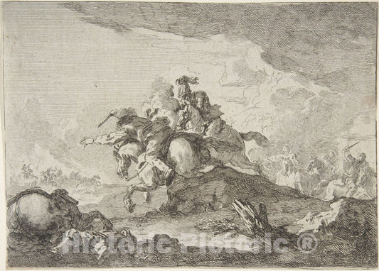 Art Print : Francesco Casanova - Cavalry Charge : Vintage Wall Art