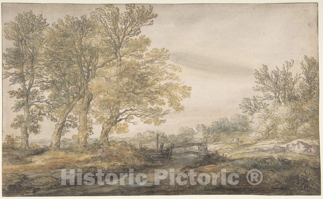 Art Print : Aelbert Cuyp - Landscape with Trees : Vintage Wall Art