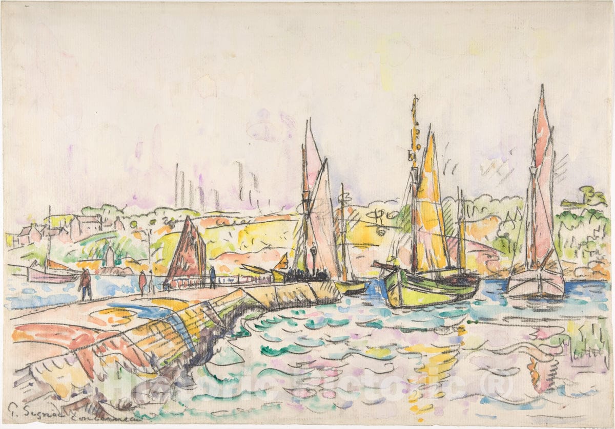 Art Print : Paul Signac - Concarneau : Vintage Wall Art