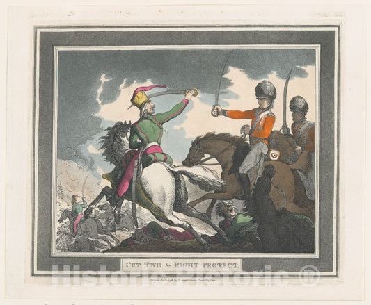 Art Print : Thomas Rowlandson - Cut Two & Right Protect : Vintage Wall Art