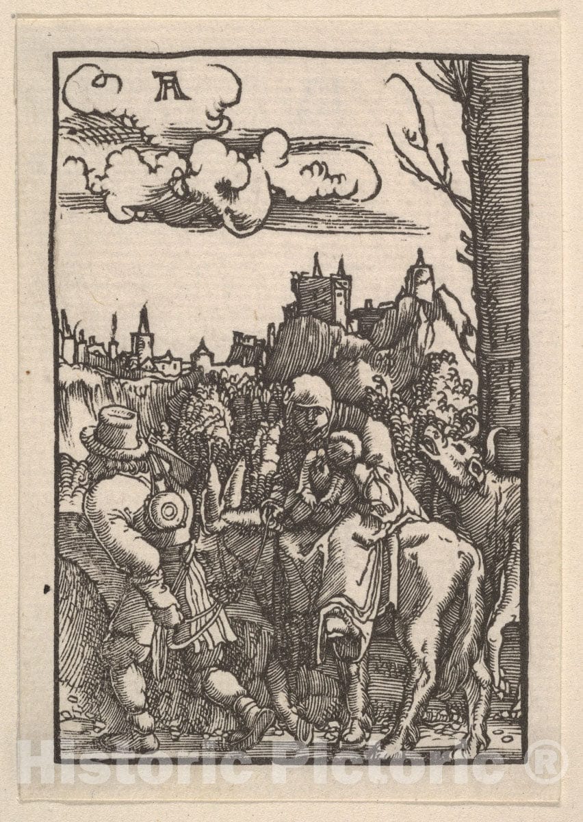 Art Print : Albrecht Altdorfer - The Flight Into Egypt, from The Fall and Salvation of Mankind Through The Life and Passion of Christ : Vintage Wall Art