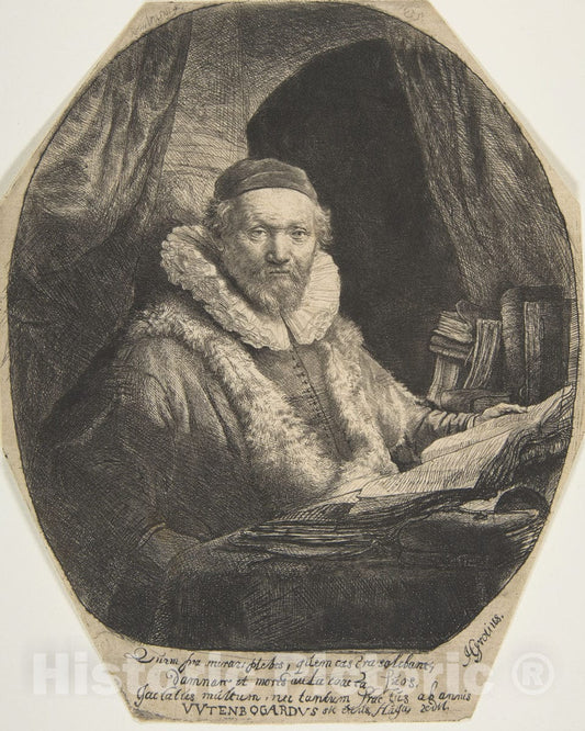 Art Print : Rembrandt (Rembrandt Van Rijn) - The Remonstrant Preacher Johannes Uytenbogaert : Vintage Wall Art