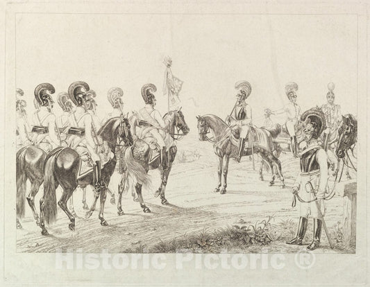 Art Print : Johann Christoph Erhard - Austrian Cuirassiers : Vintage Wall Art