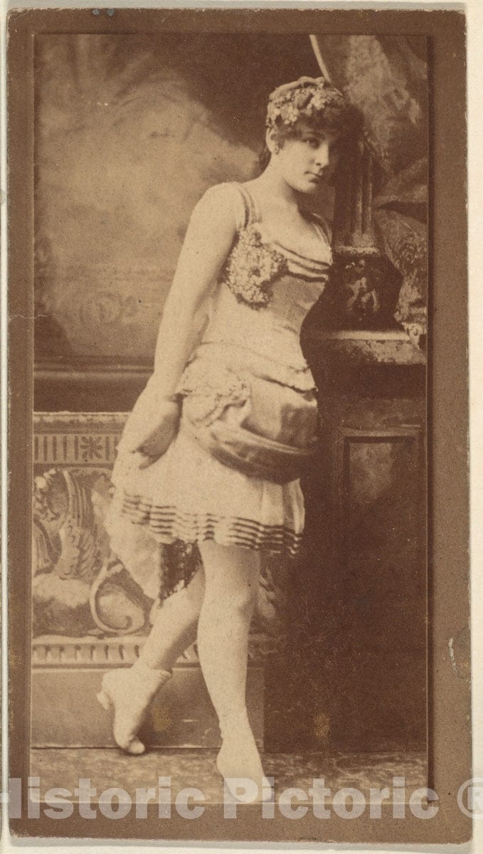 Photo Print : Actress Leaning on Column, from The Actresses Series (N668) : Vintage Wall Art