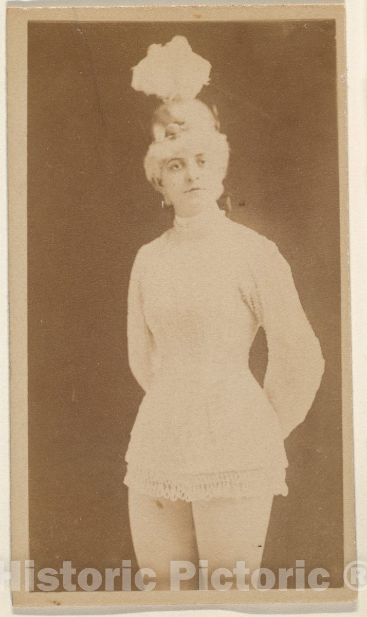 Photo Print : Actress Wearing plumed Headpiece, from The Actresses Series (N668) : Vintage Wall Art