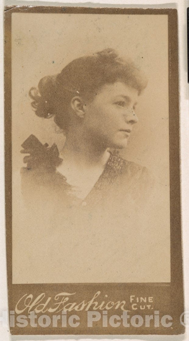 Photo Print : Portrait of Actress in Profile, from The Actresses Series (N664) Promoting Old Fashion Fine Cut Tobacco - 434483 : Vintage Wall Art