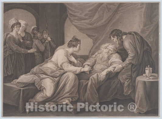 Art Print : Francesco Bartolozzi - King Lear and Cordelia (Shakespeare, King Lear, Act 4, Scene 7) : Vintage Wall Art