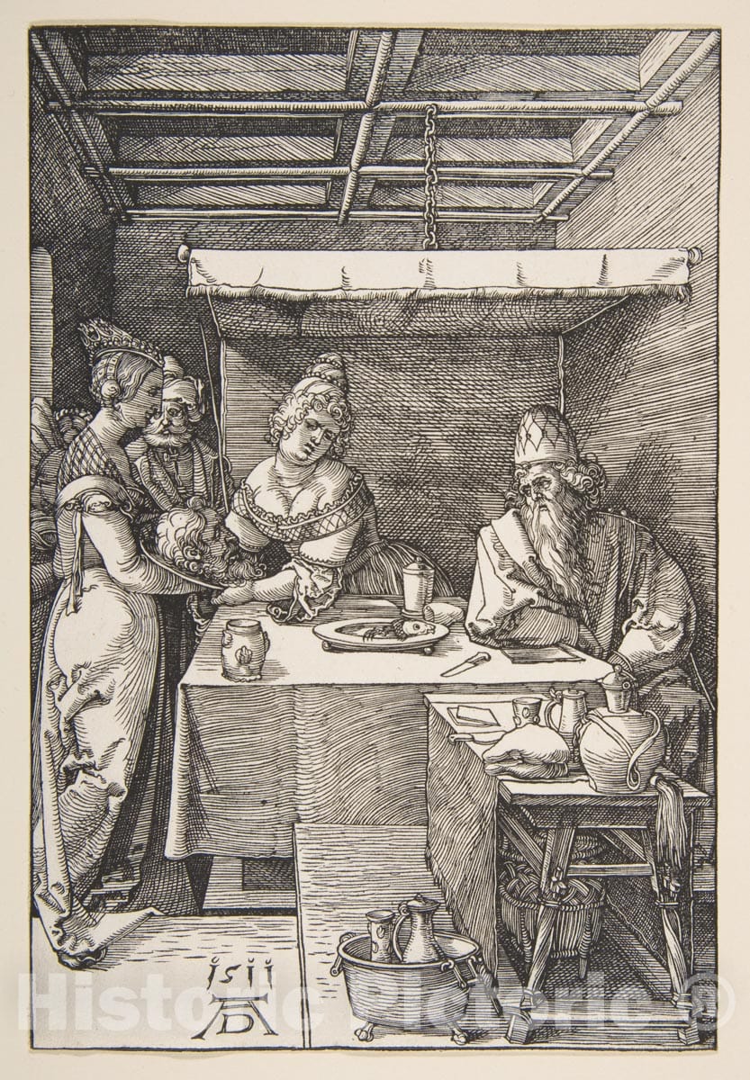 Art Print : Albrecht Dürer - The Head of Saint John The Baptist Brought to Herod : Vintage Wall Art