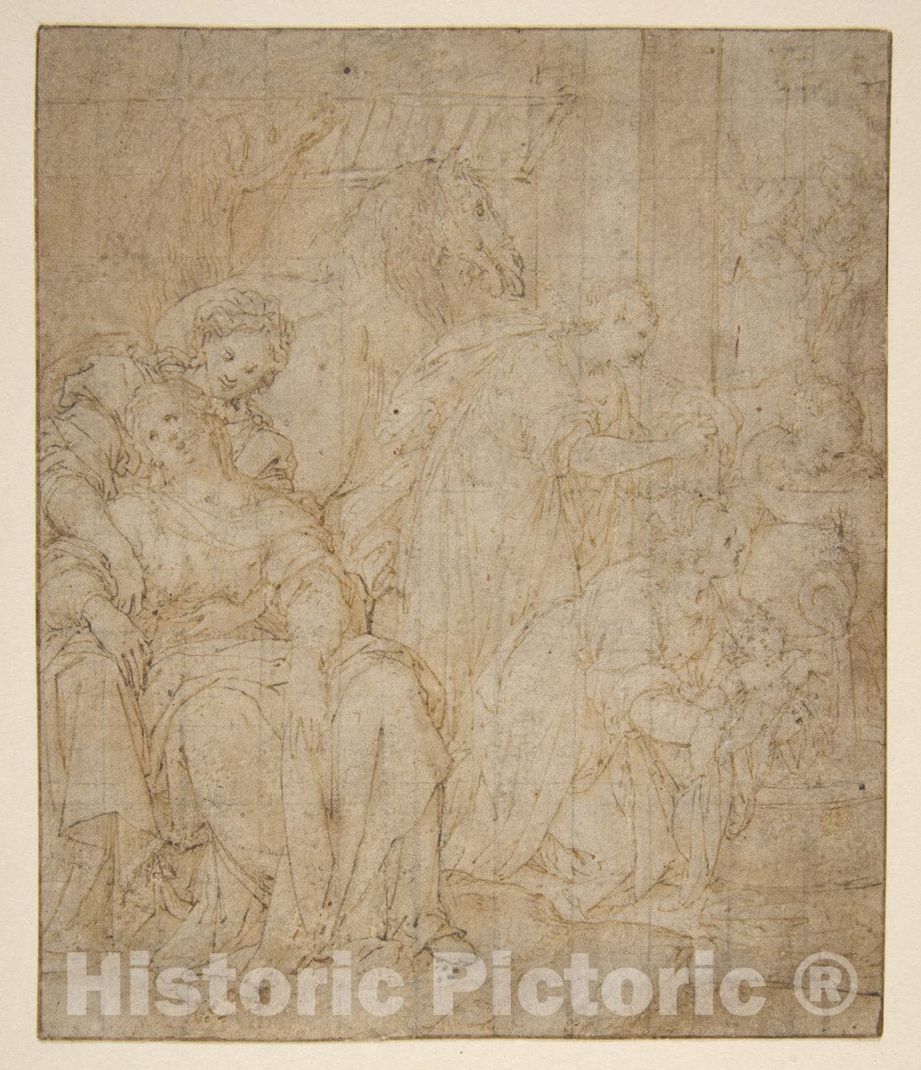Art Print : Camillo Procaccini - The Birth of Saint Francis of Assisi : Vintage Wall Art