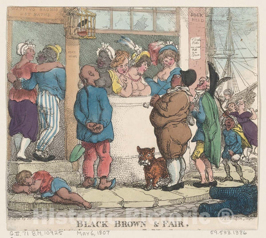 Art Print : Thomas Rowlandson - Black, Brown and Fair : Vintage Wall Art