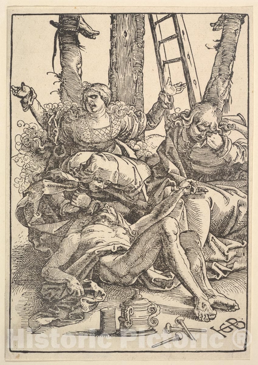 Art Print : Hans Baldung (Called Hans Baldung Grien) - Lamentation for Christ 1 : Vintage Wall Art