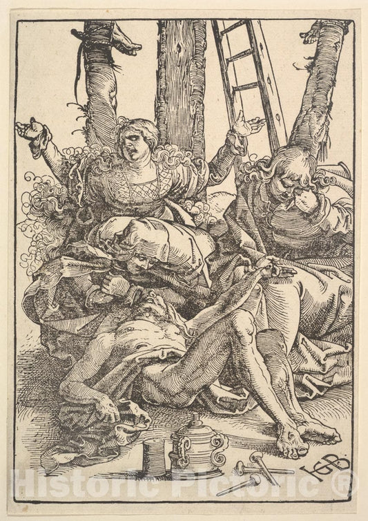 Art Print : Hans Baldung (Called Hans Baldung Grien) - Lamentation for Christ 1 : Vintage Wall Art