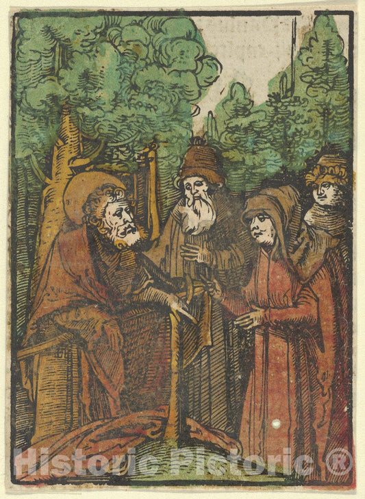 Art Print : Hans Schäufelein - St. John The Baptist Preaching, from Das Plenarium : Vintage Wall Art