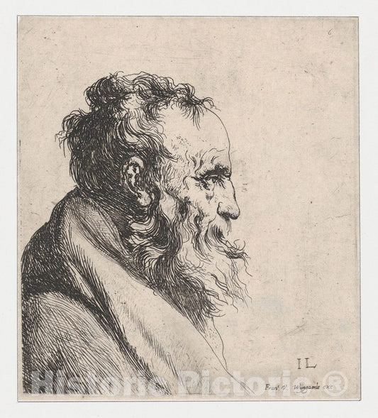 Art Print : Jan Lievens - Bust of an Old Man : Vintage Wall Art