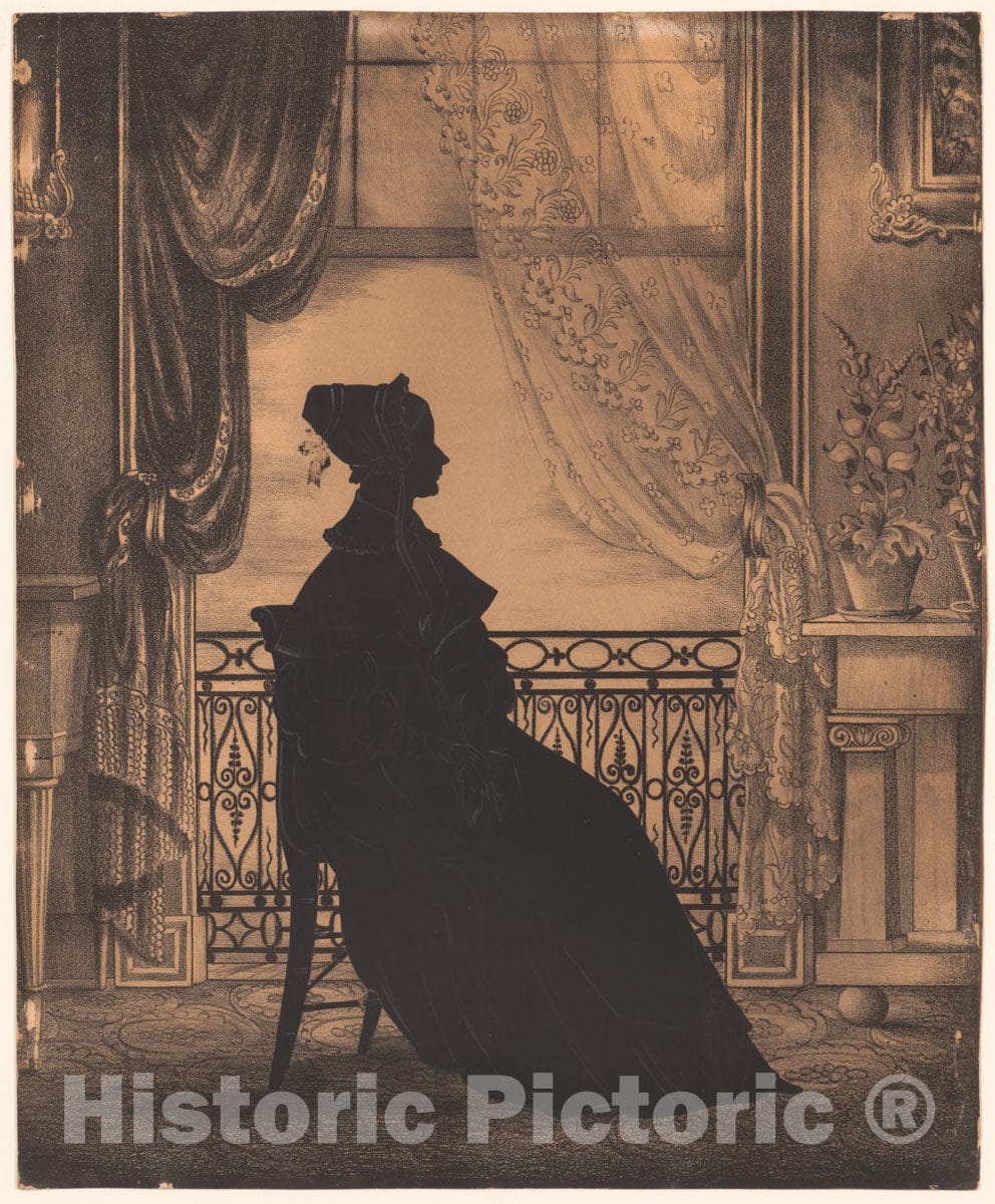 Art Print : William Henry Brown - Portrait of a Woman Before a Window : Vintage Wall Art